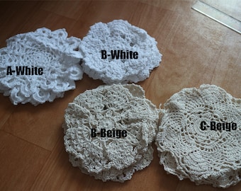 white Cotton Crochet applique, crochet patchs,beige  crochet patch