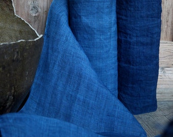 ramie fabric by yard,natural colthing,indigo  Fabric-45CM/60cm wide- ramie curtain Fabric