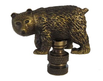 Antique Brass Baby Bears Finial Lamp Shade Topper Part Decoration NEW
