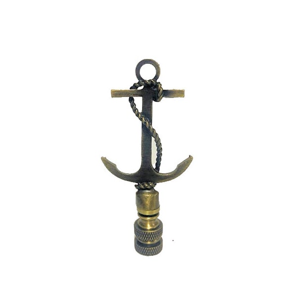 Anchor Lamp Shade Finial - Antique Brass ( Finial Thread)