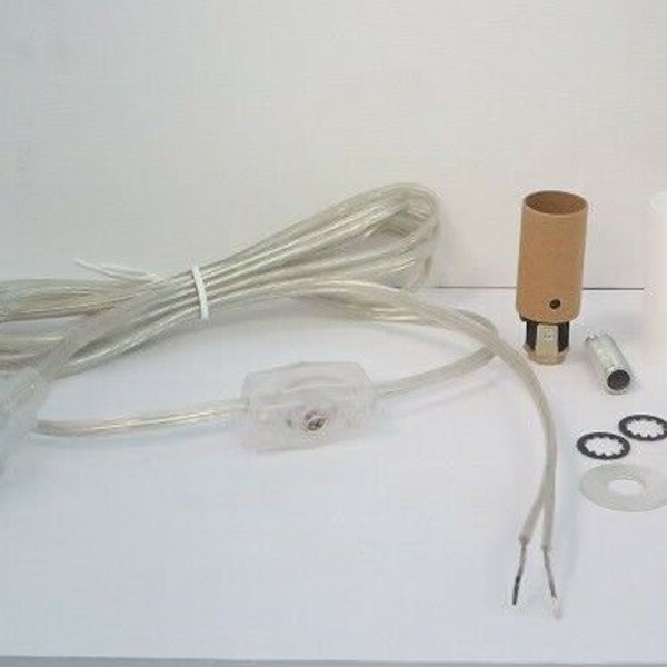 Mini-Lamp Kit Candle Skt - Silver Cord with line switch   TD-400SIL