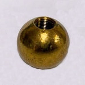 1 1/8" BURNISHED & LACQUERED Brass Ball With 3/8" Threaded hole Satco TV-370