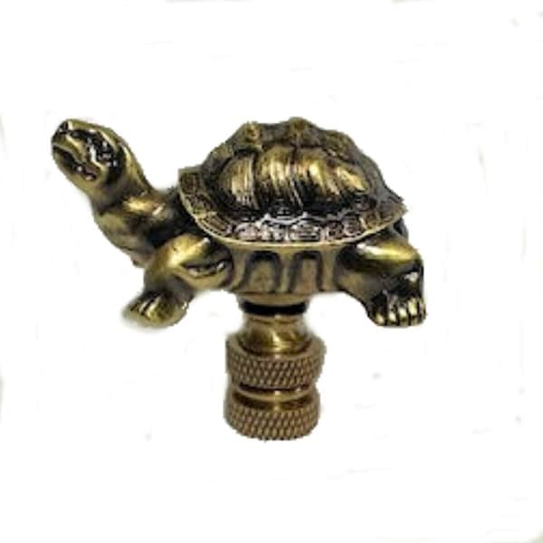 TURTLE lamp shade finial  ANTIQUE BRASS #118