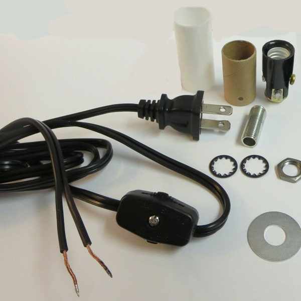 Mini-lamp kit candelabra socket- 8' black cord -cord w/ line switch TD-400BLK