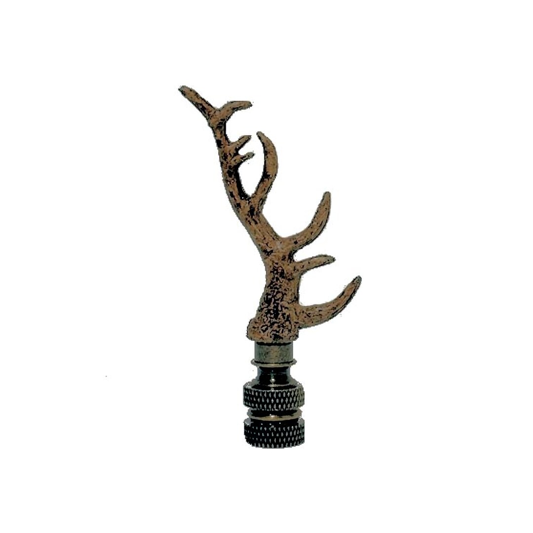 Single Antler Lamp Shade Finial antique Brass Base 101 Etsy