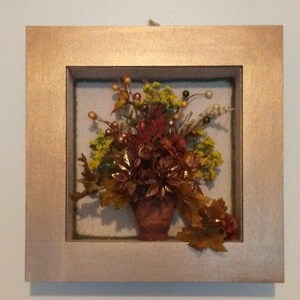 Floral Shadow Box, Floral Arrangement,floral Wall Art,floral Wall Decor