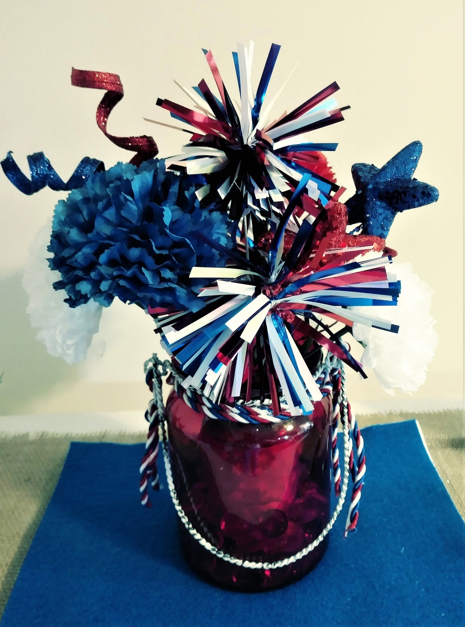Patriotic Floral Tabletop Party Decorationparty Decoration Etsy