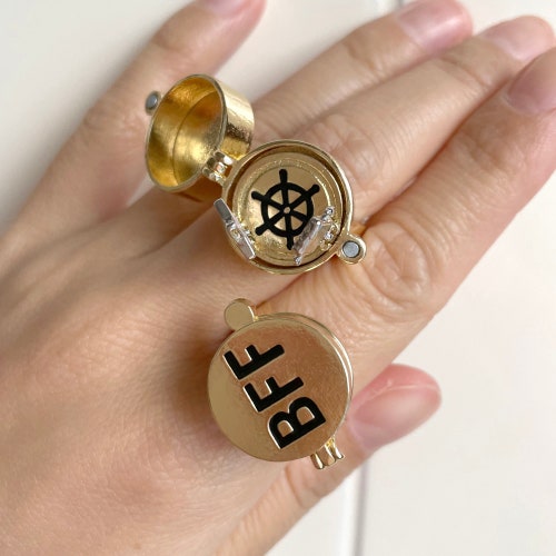 Best Gift BFF Rings Rotates Best Friends Forever Ring for Bestie Rings Gold Cartoon Ring Couple Ring Friendship Back to College School Gifts