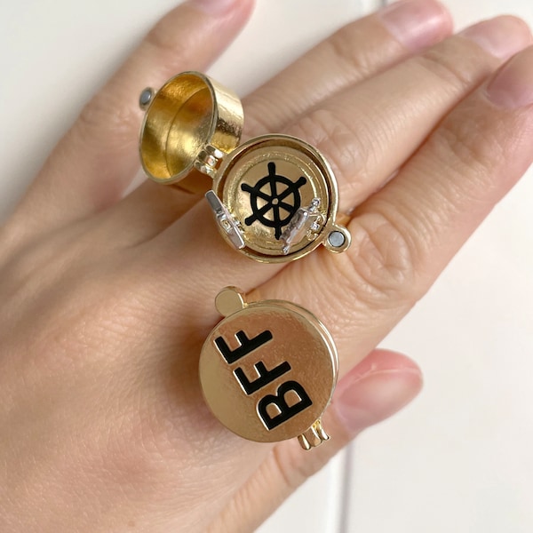 Bestes Geschenk BFF-Ringe drehen sich um Best Friends Forever-Ring für Bestie-Ringe Gold-Cartoon-Ringe Paar-Ring Freundschaft Personalisiertes Geschenk für Sie