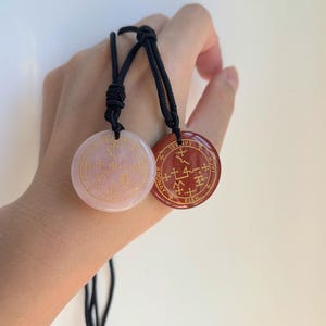 Natural Gemstone Amulet Pendant with Seal of Solomon, Protection Talisman Jewelry, Obsidian, Lapis Lazuli, Amethyst, Witchy Gift for Her