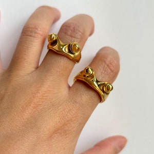 Handmade 18K Gold Frog Ring Unique Animal Inspired Gold Filled Ring for Women and Girls for Mom