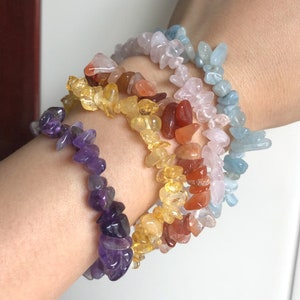 Carnelian Bracelet Stretchy String Bracelet Crystal Chips for Bracelet Natural Rose Quartz  Bracelet Gemstone Bracelets Back to School Gift