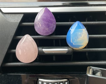 Droplet Crystal Car Vent Clips Natural Quartz Car Accessories for Women Car Dashboard Decor Personalized Christmas Gifts for Her