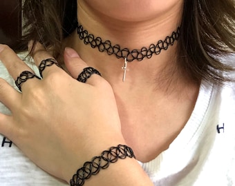 Black 90s Tattoo Choker 