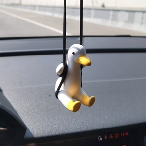 Eend Auto-accessoires Autobedel Hangende schommel voor in de auto Achteruitkijkspiegelaccessoires Auto-interieuraccessoires Gepersonaliseerde Vaderdagcadeaus