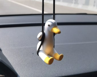 Duck Car Accessories Car Charm Hanging Swing for Car Rear View Mirror Accessories Car Interior Accessories Personalized Fathers Day Gifts