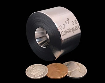 0.7” x 0.8” UNIVERSAL Folding and Reduction Die made of Hardened Stainless Steel @ 17-Degree Tapers for the Smallest Coin Rings