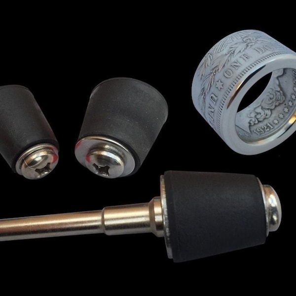 FREE SET! *Coin Ring Edge Rounding, Polishing, and Finishing Kit: (Buy 1 Kit & receive a Spare Set of 3 rubber mandrels; FREE!)