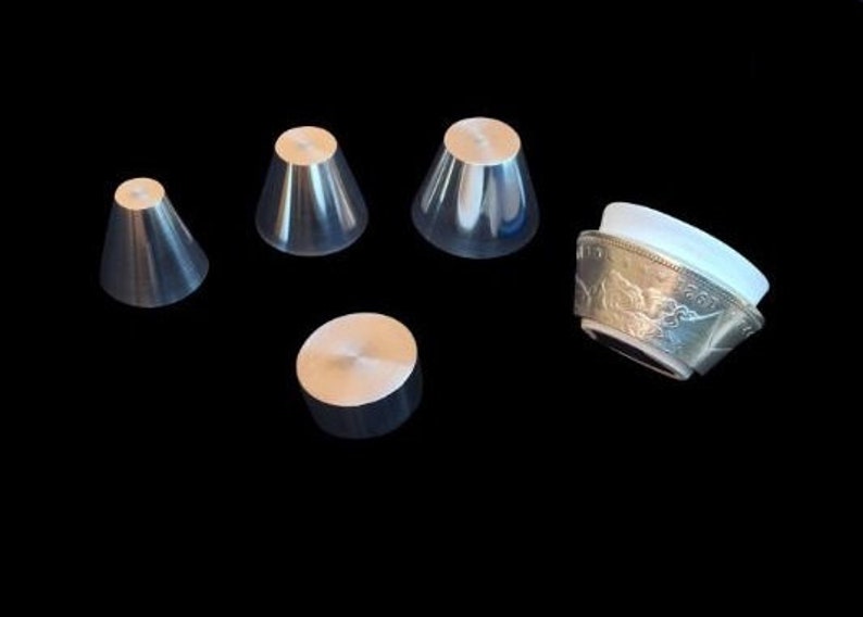 The ORIGINAL Coin Ring Folding Cone SET with Spacer for all 1/4 inch 5/8 inch holes in Coin Rings, Stainless Steel image 2