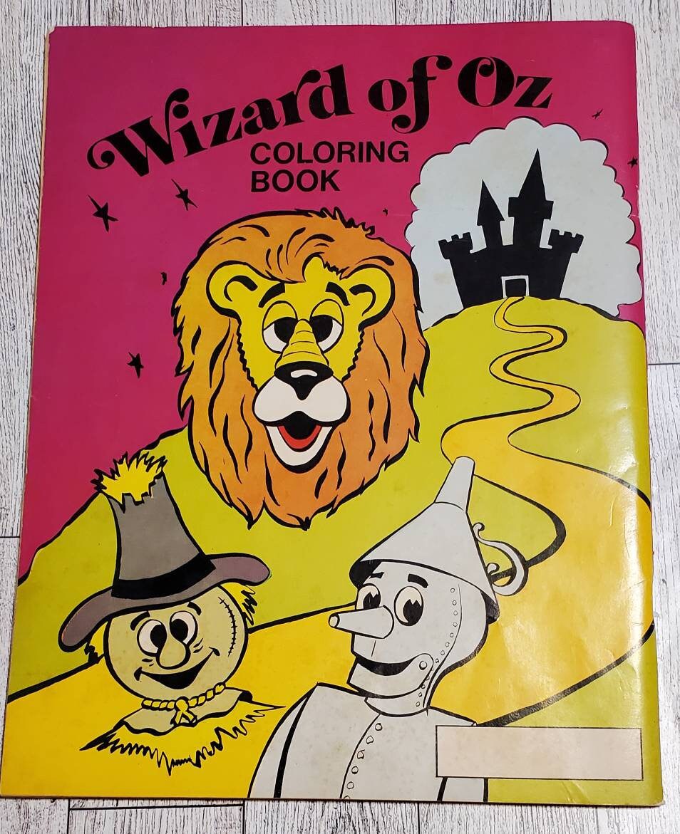 The Wizard of Oz, Giant Coloring Book, Treasury of Illustrated Classics,  Vintage, Picture Book, Child Reading, Nursery Library, 20-01-101 