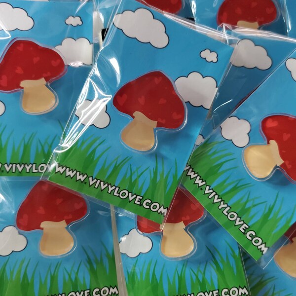 Mushroom Love acrylic pin