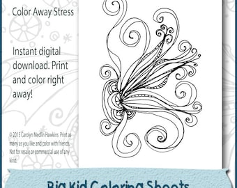 Celebración - adultos para colorear libro página - descarga inmediata - dibujado a mano original - doodle art - garabatos - imprimible - alivio de tensión