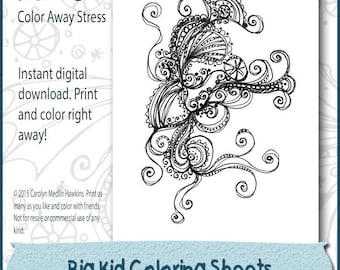 Danza - adultos para colorear página del libro - descarga inmediata - dibujado a mano original - doodle art - garabatos - imprimible - alivio de tensión
