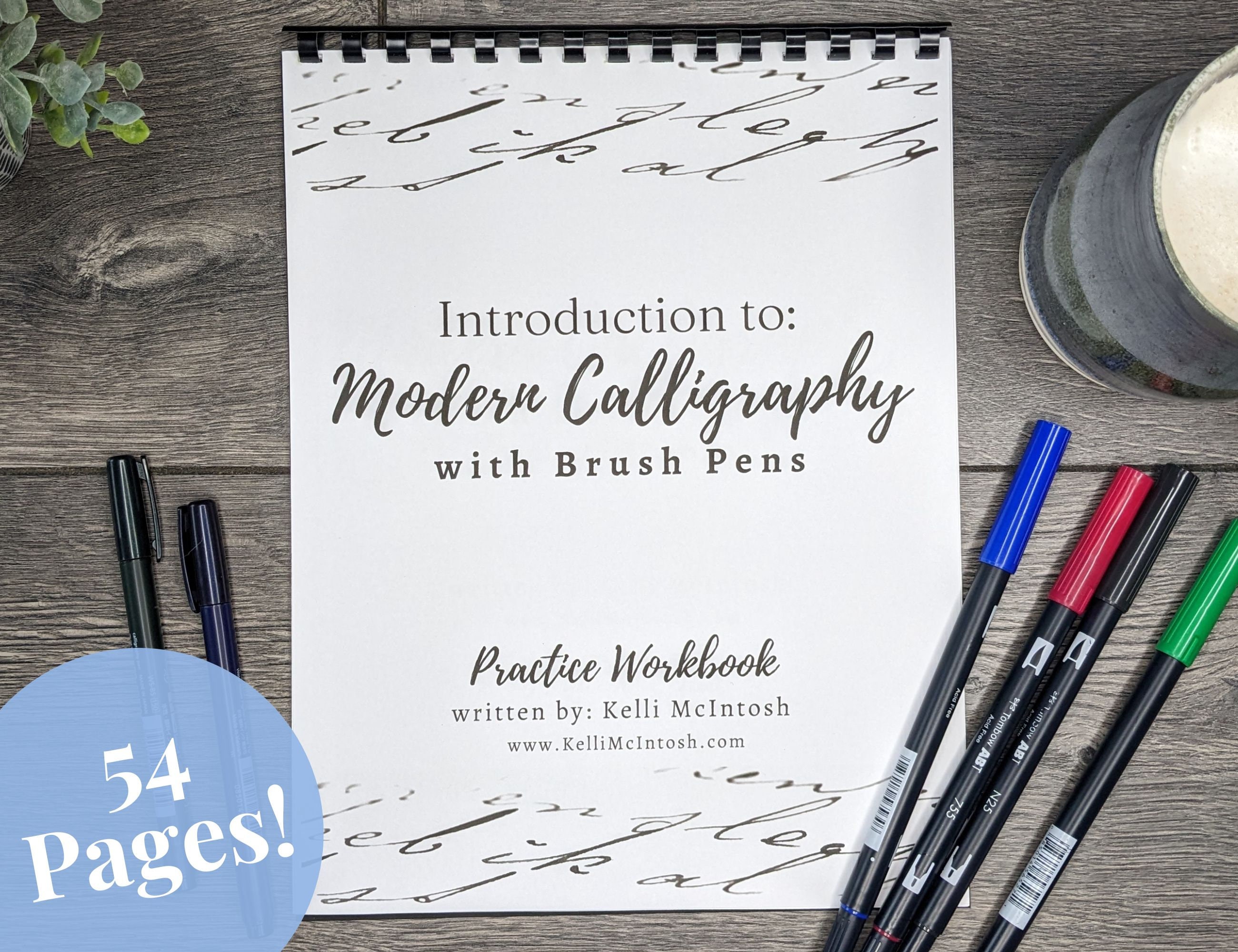 Workbook #1 Basic Strokes Modern Calligraphy Workbook for Large Markers -  Chocolate Musings
