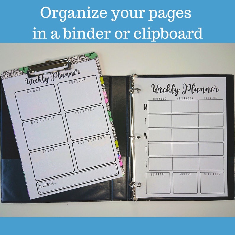 Printable Planner Downloadable Planner Organize Undated Etsy