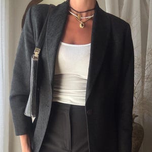 Vintage Silk Blazer Embroidery Detail