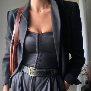Vintage Black Cropped Camelhair Jacket