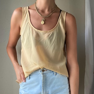 Vintage Tan Slightly Sheer Tank Top