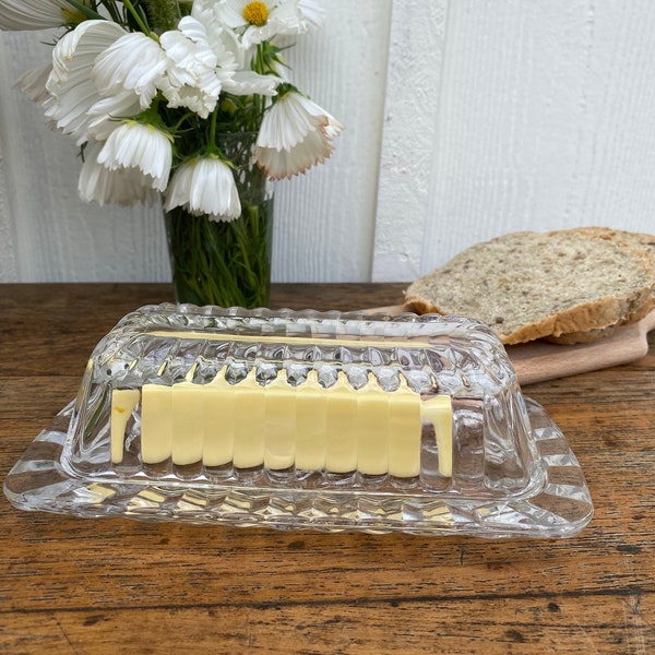 Vintage Glass Butter Dish