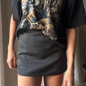 Vintage Y2K 2000s Sporty Black Mini Skirt Pockets