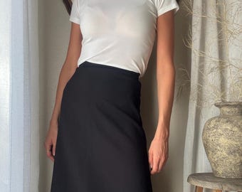 Classic Vintage Long Black Skirt Petite