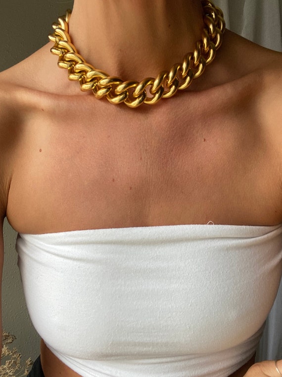 Vintage 90s Thick Gold Chain Necklace