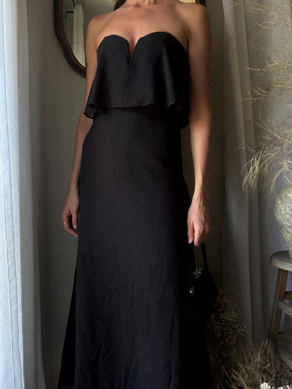 white christmas dresses Strapless Chiffon Fitted Draped Dress (CD383) main image 0
