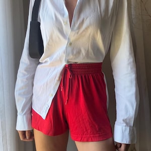 Vintage Athletic Red and White Sporty Shorts