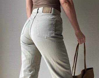 Vintage Calvin Klein High Rise Straight Leg Khaki Denim Jeans 32" Inseam