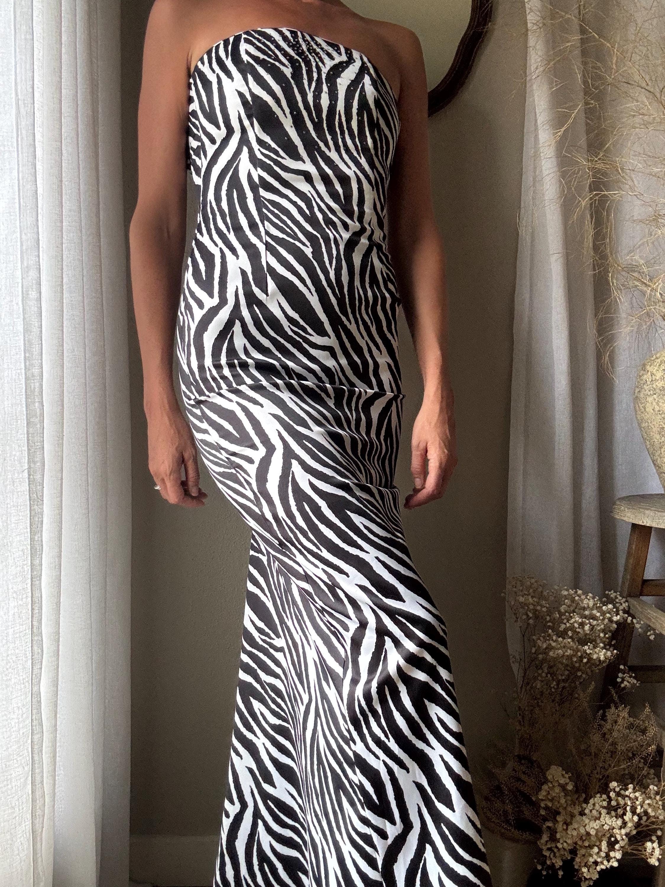 zebra print homecoming dress Vintage Gunne Sax Maxi Dress: Strapless Rhinestone Detail NOTONSALE occasion-Graduation