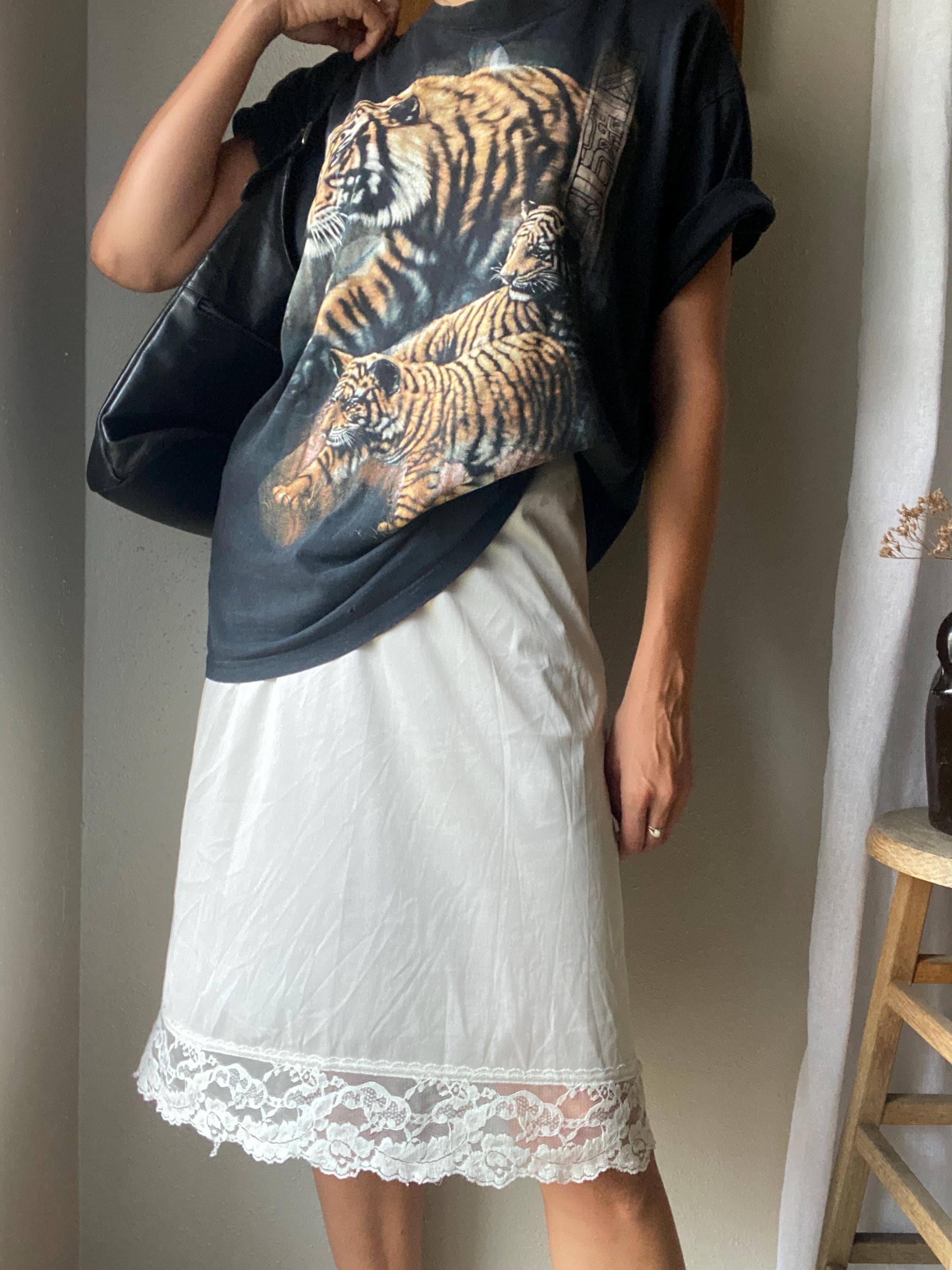 Beautiful Lightweight off White Lace Satin Slip Skirt Made