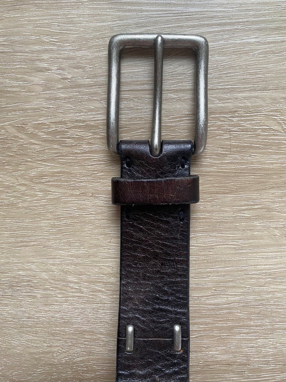 Vintage Calvin Klein Dark Brown Belt Wide Leather… - image 6