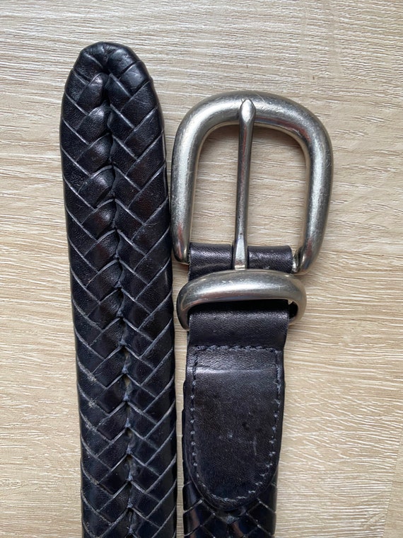 Vintage Coach Black Leather Belt with Braided Det… - image 5