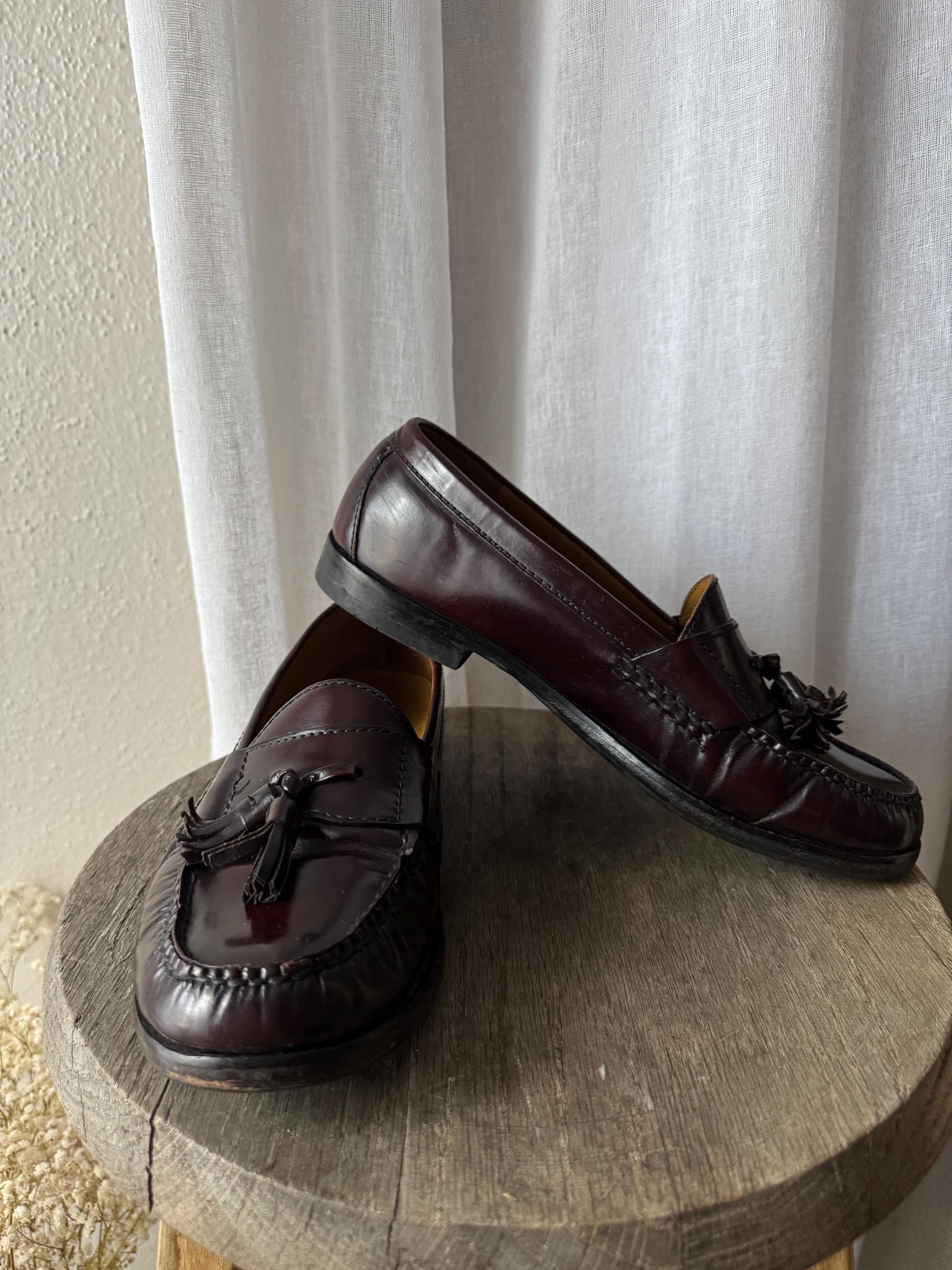 ヴィンテージ オックスブラッド マルーン バーガンディ レザー メンズ