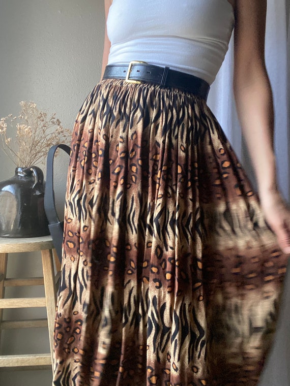 Vintage Abstract Animal Print Pattern Long Rayon … - image 5