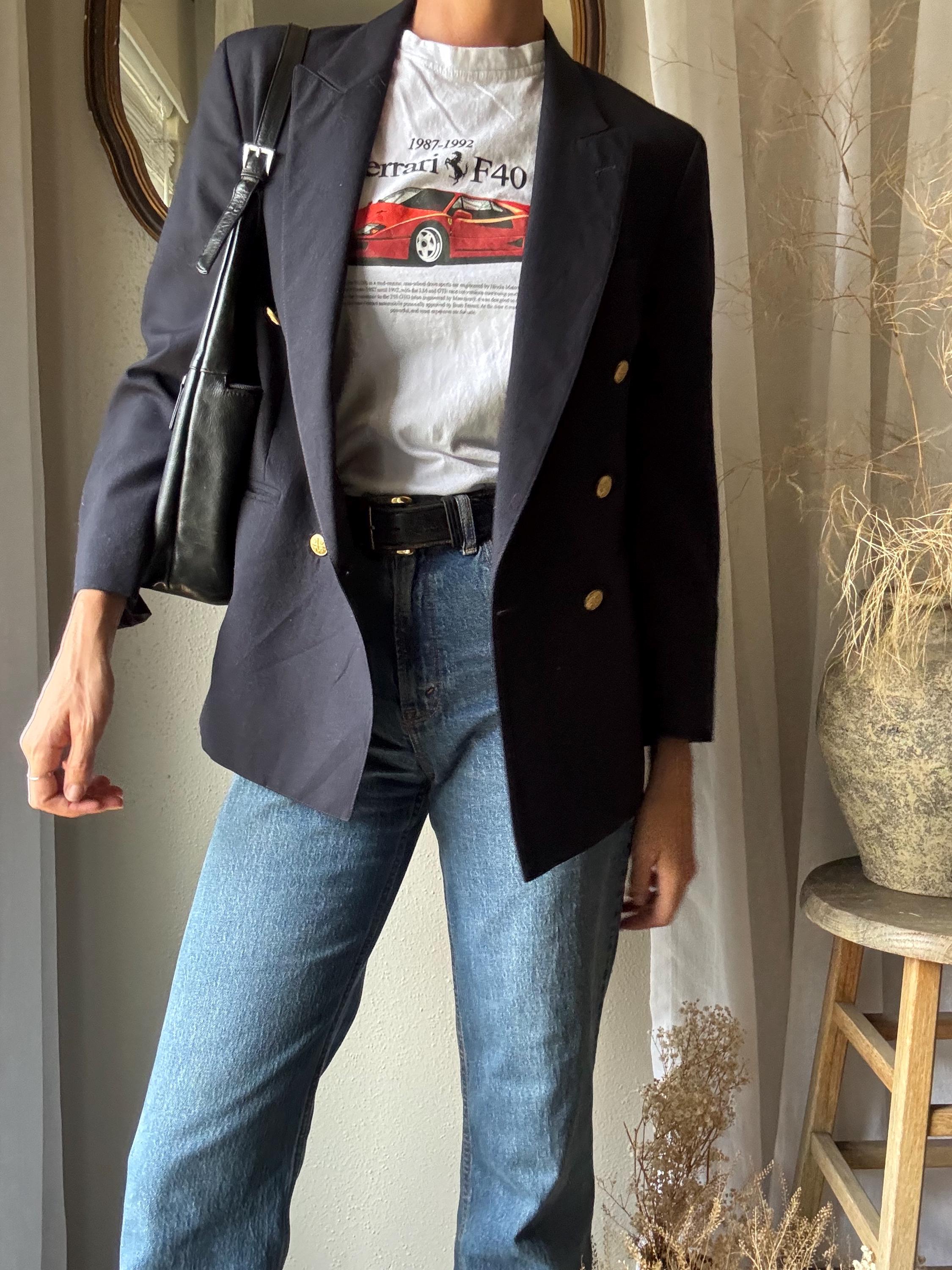 Sissy Boy Dunkelgraue Jeansjacke Damen Jeans-Weste Blau