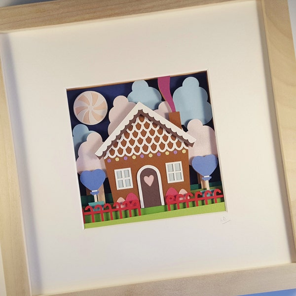 Gingerbread House DIY Cut Your Own Layered 3D Shadow Box Papercutting Template Printable PDF With Step-by-Step Tutorial