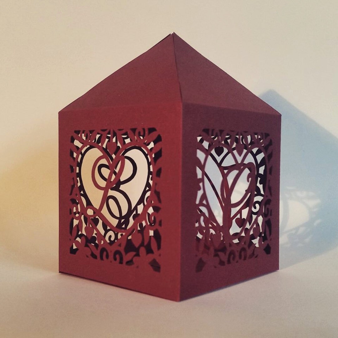 Love Paper Lantern Template Cut Your Own Printable PDF Papercutting Personal Use - Etsy