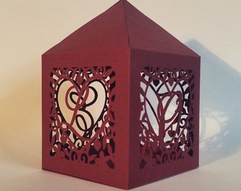 Love Paper Lantern Template Cut Your Own Printable PDF Papercutting Personal Use