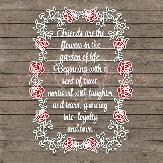 Friends Are The Flowers Papercutting Template Friendship Etsy Friends Are The Flowers Papercutting Template Friendship Etsy